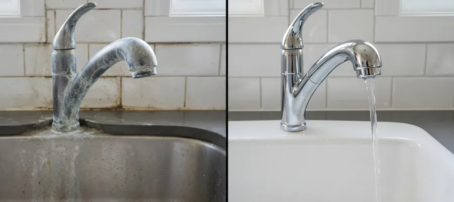 Before and after comparison of hard water vs soft water results